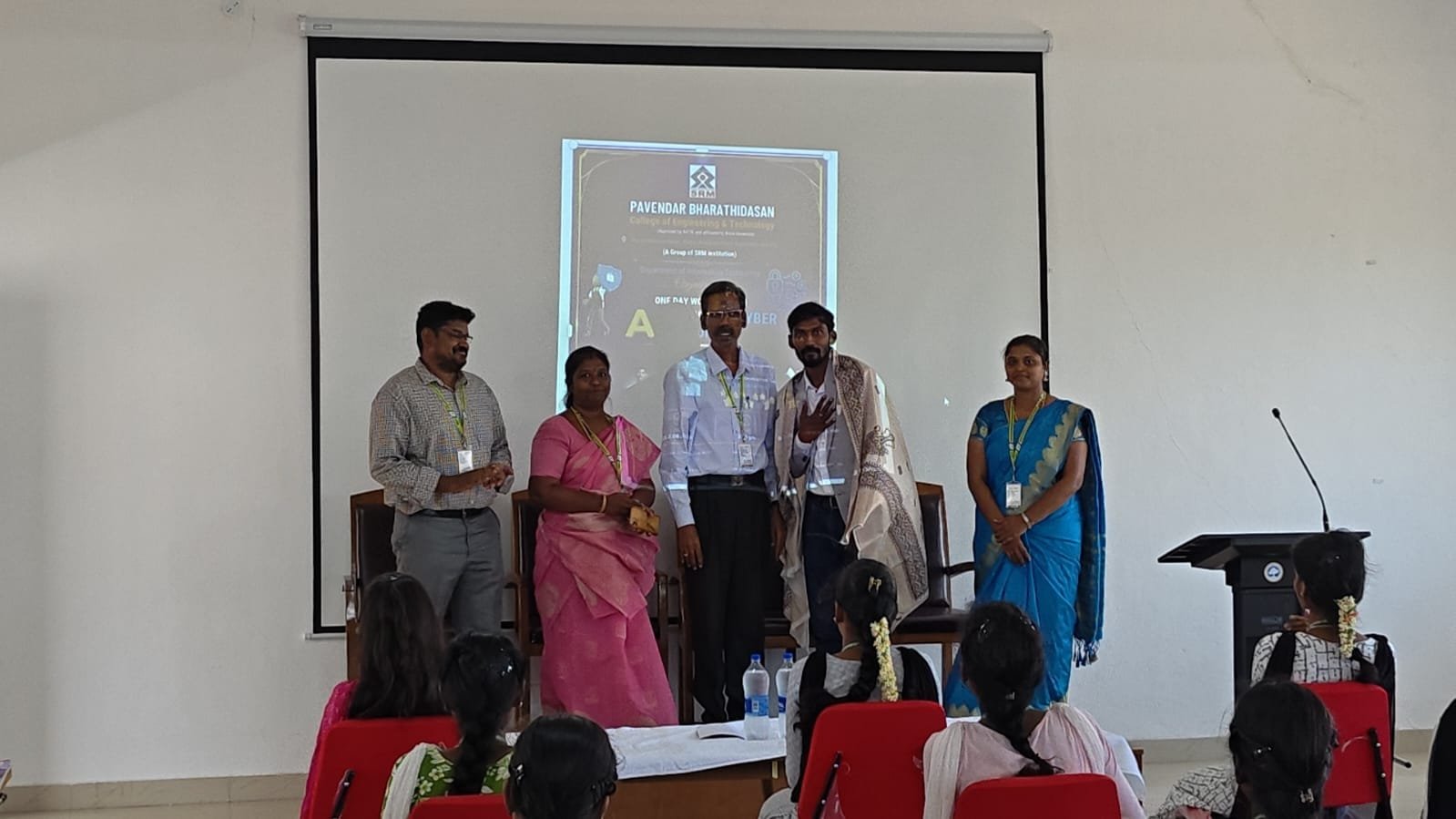 Chief guest addressing a student gathering