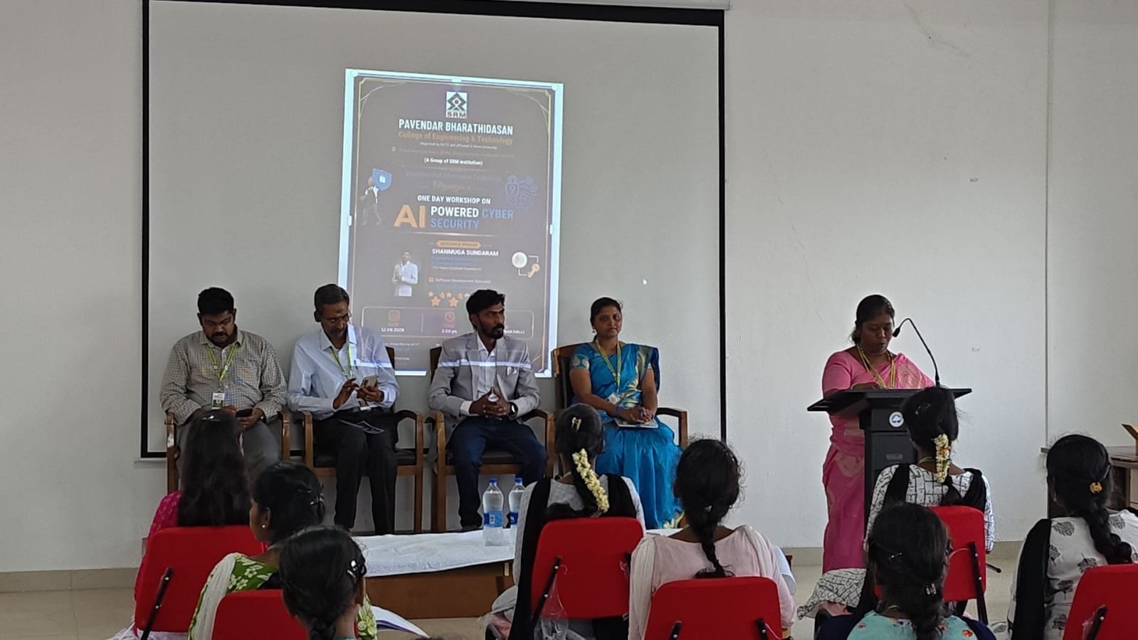 Chief guest addressing a student gathering