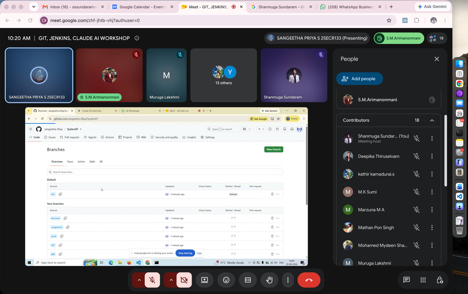 Online technical learning session