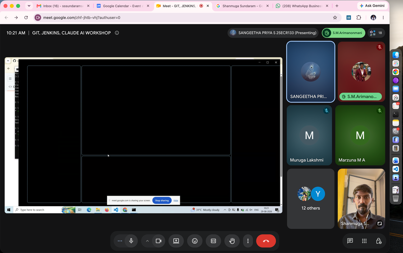 Online technical learning session